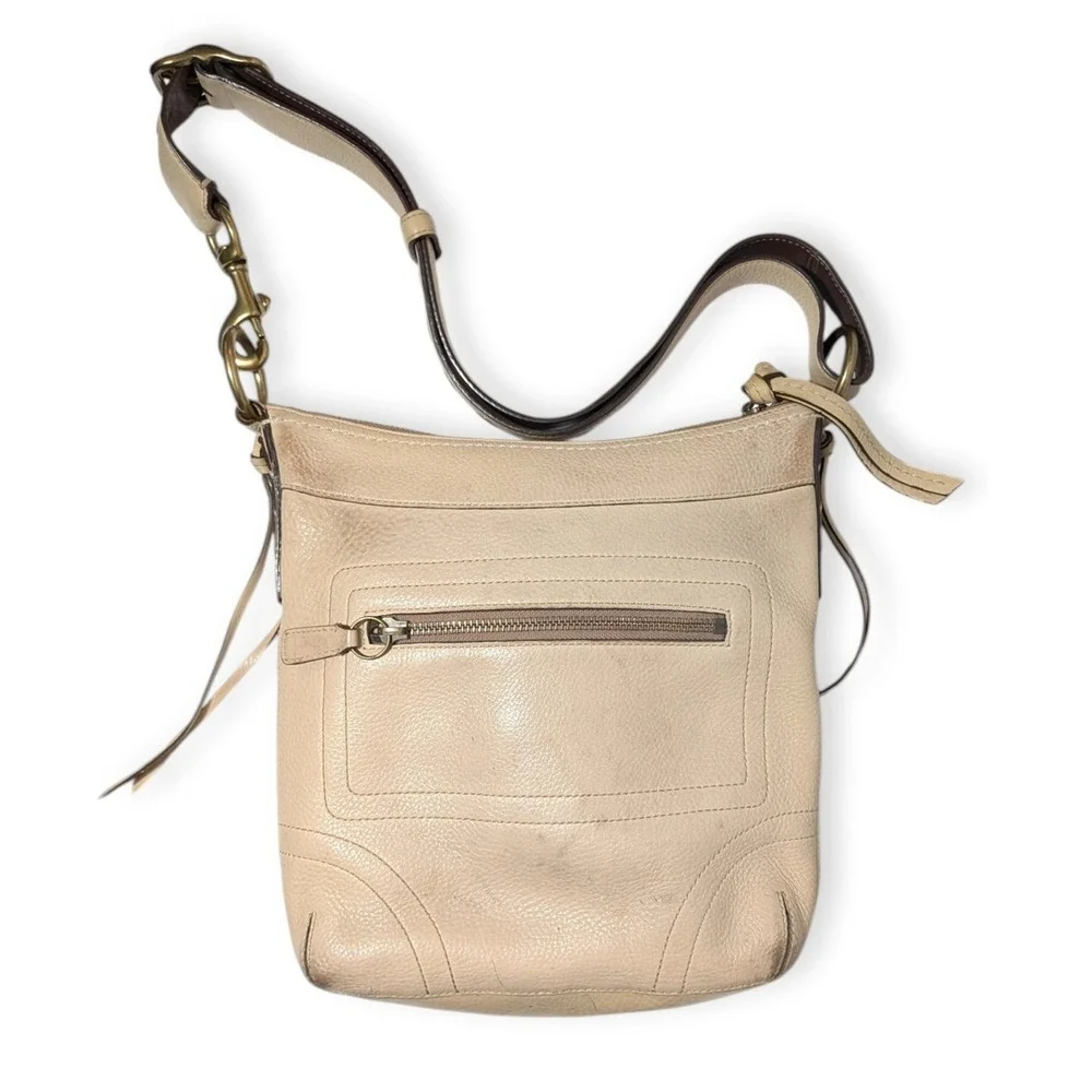 Coach Legacy Slim Duffle Crossbody Bag Tan Leather‎ Folding Strap Y2K Vintage